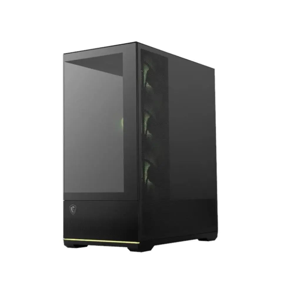 Caja de PC MSI Semitorre MAG PANO 110R PZ, estructura de torre mediana con ventilación y diseño moderno.