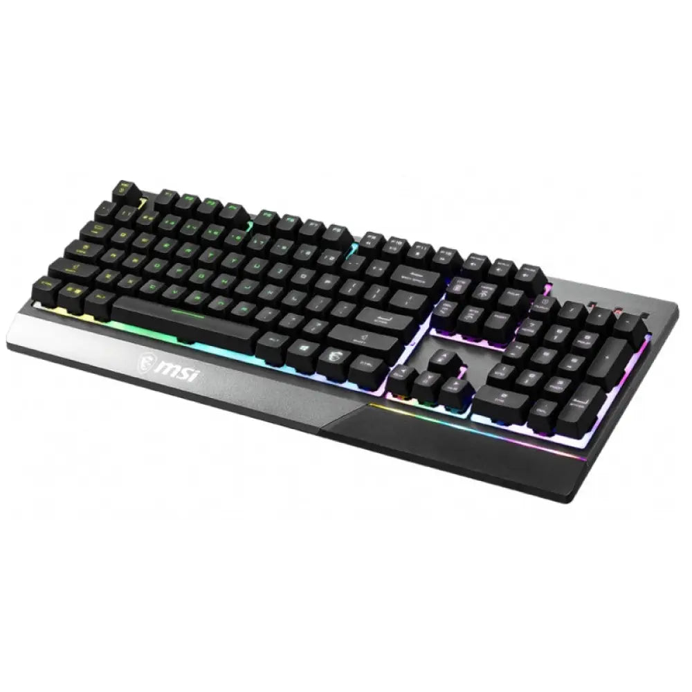 Teclado gaming MSI Vigor GK30 en español, USB, con teclas mecánicas y diseño compacto, visible en la imagen.