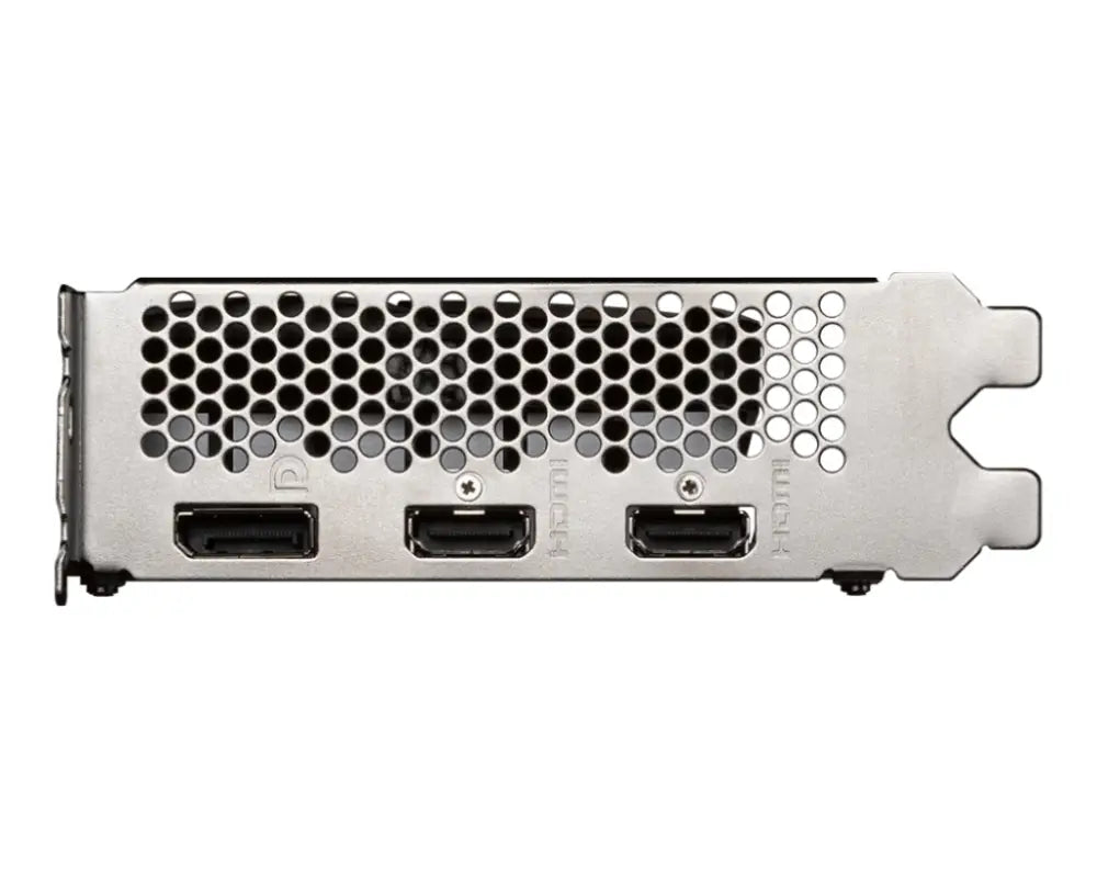 Tarjeta gráfica MSI VENTUS GeForce RTX 3050 2X E 6G OC con memoria GDDR6, vista de la tarjeta NVIDIA para gaming y alto rendimiento.