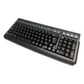 Teclado USB universal Mustek MKB-800M en color negro con teclado en español, diseño compacto y compatible con computadoras.