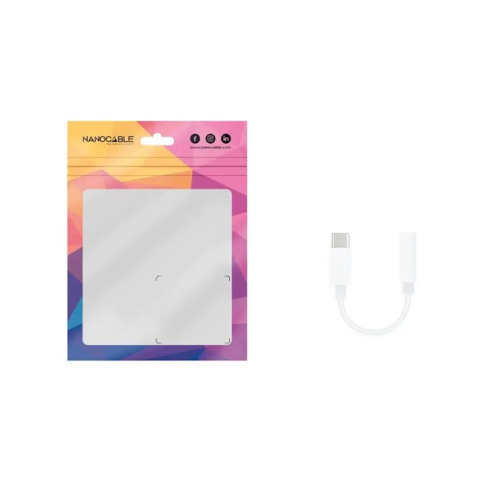 Nanocable Adaptador Audio USB-C-M a Jack-H, Blanco - detalle