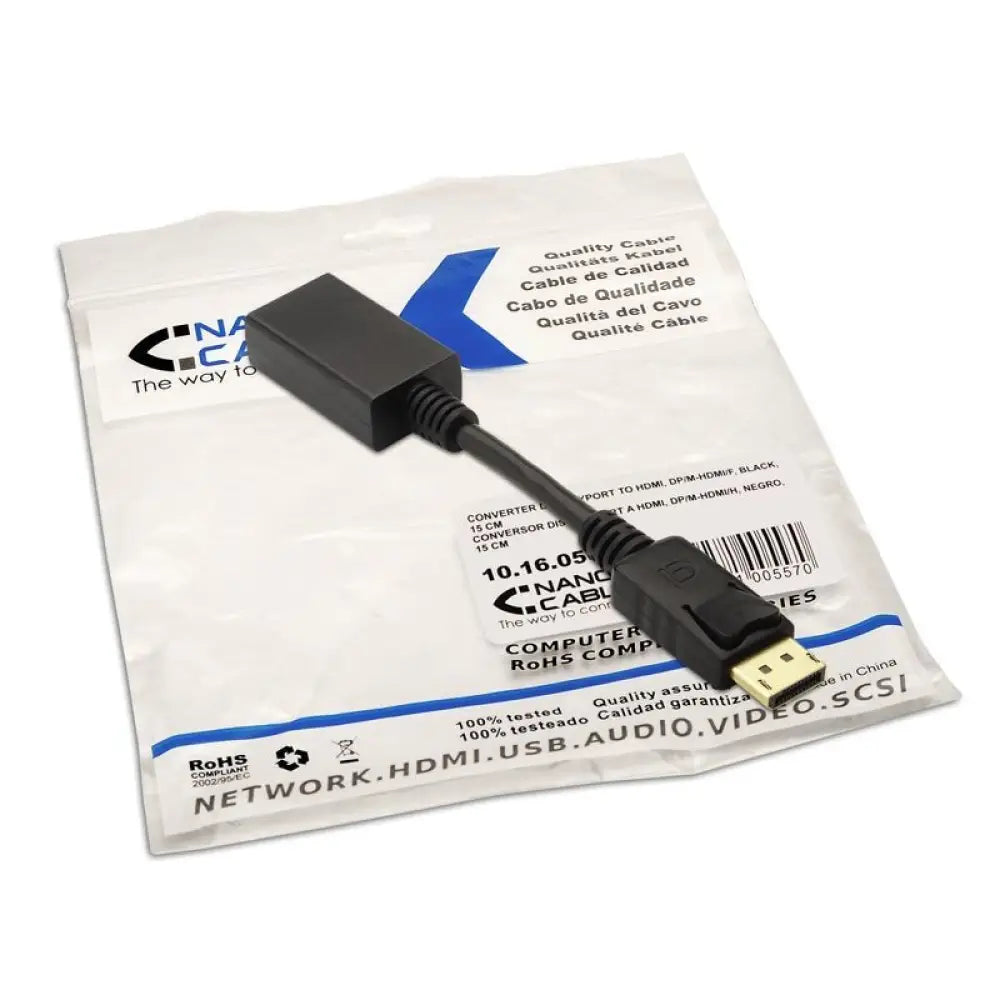 Nanocable Adaptador Displayport (M) a Hdmi (H) - detalle