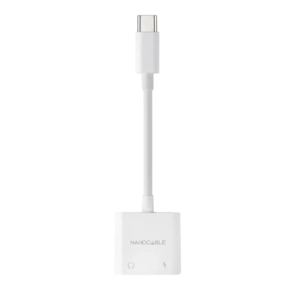 Nanocable Adaptador USB-C a Jack+USB-C/H PD 60W - detalle