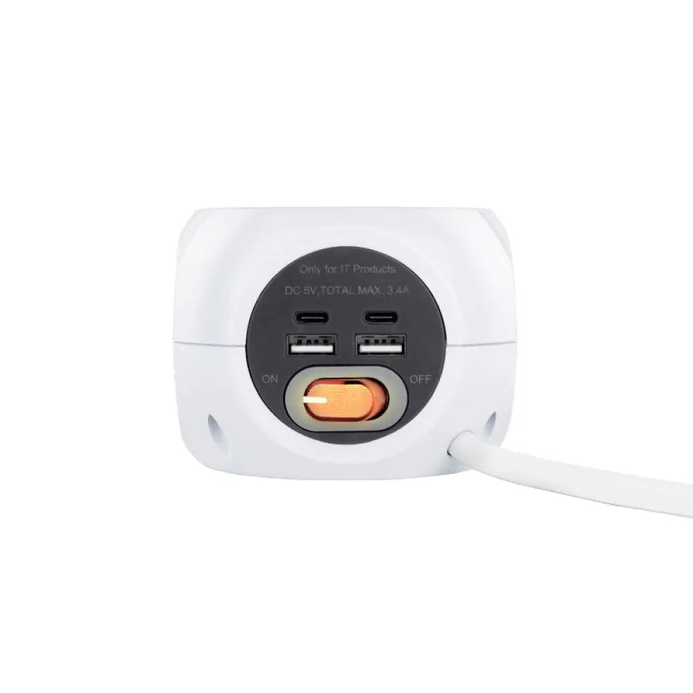 Nanocable Base de enchufes con 4 USB Blanco - detalle