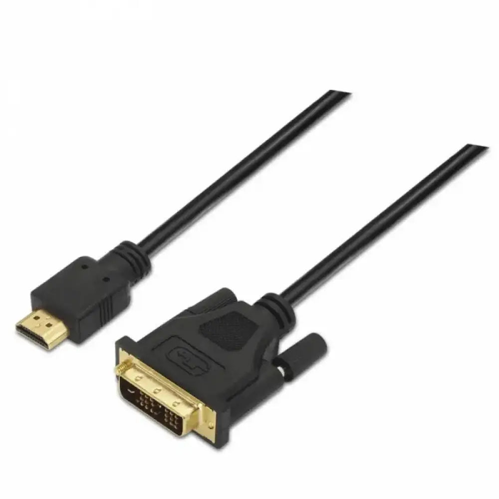 Cable Nanocable DVI a HDMI, 1.8 m, conector de imagen y sonido, ideal para conectar dispositivos con entrada DVI y HDMI.
