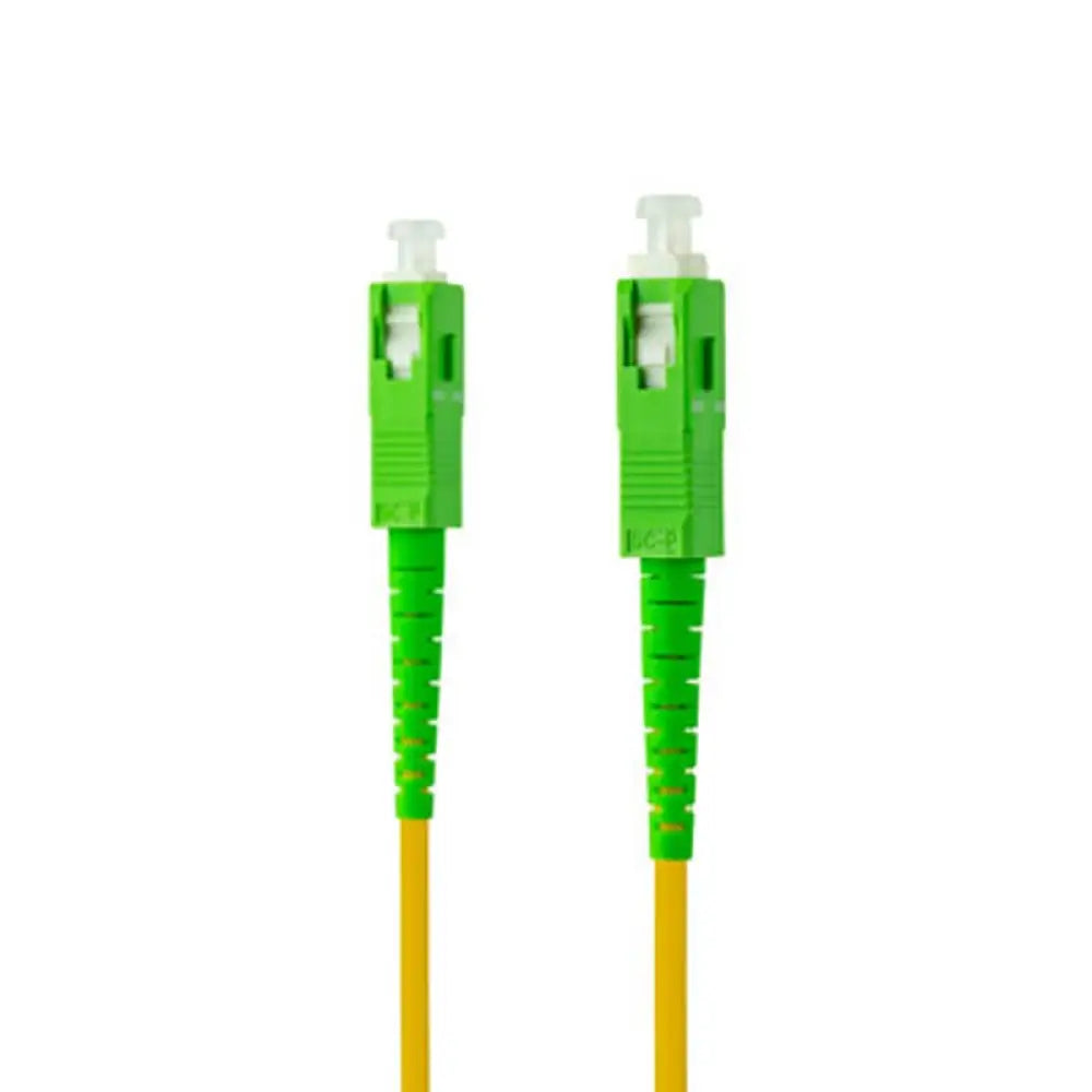 Cable de fibra óptica SC/APC LSZH amarillo de 5m de NANOCABLE, con conectores y herramientas para redes.