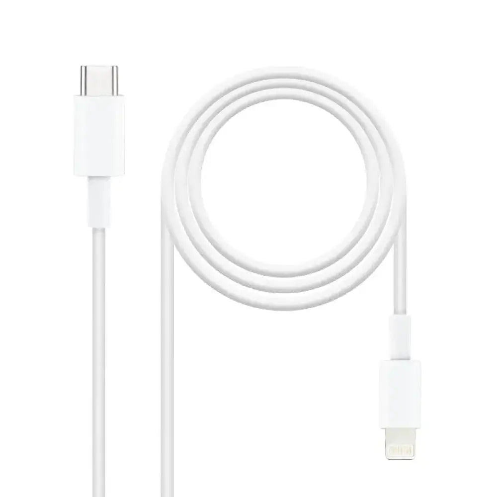 Cable Lightning a USB-C NANOCABLE, 0,5 metros, accesorio para tablet e iPad, con conector Lightning y USB-C.