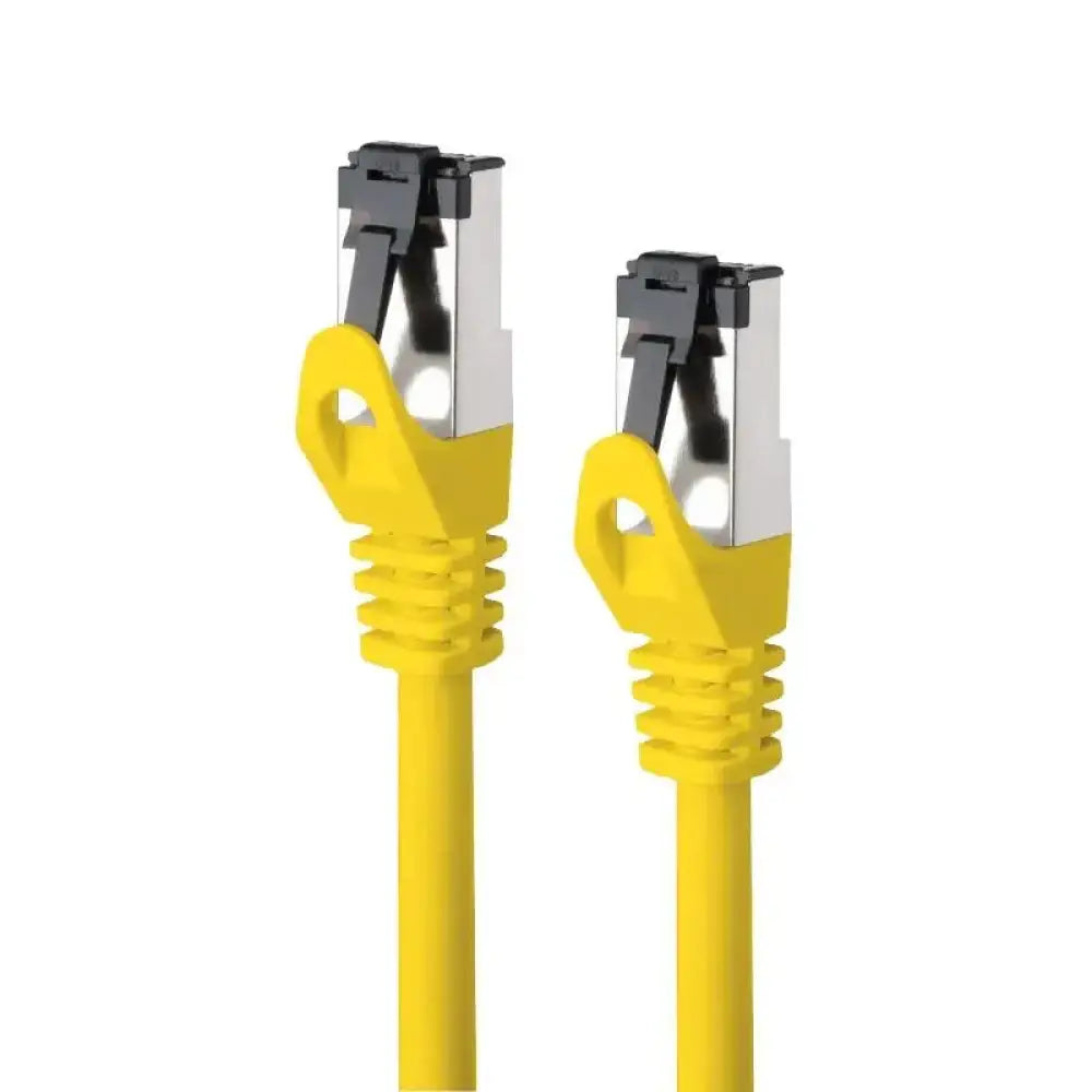 Cable de red Nanocable Cat. 8.1 2GHz SSTP de color amarillo, 2 metros, para conexiones de alta velocidad y rendimiento en redes.