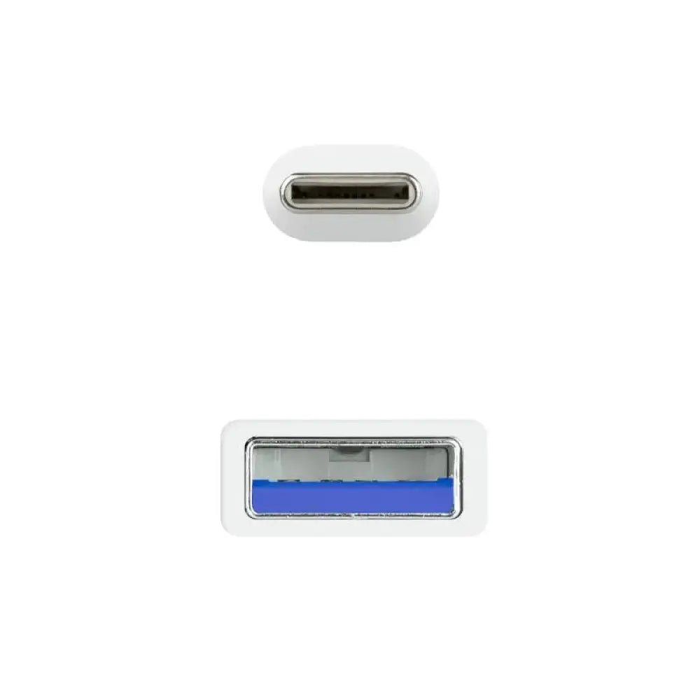 Nanocable Cable USB 3.1 Gen2 USB-C/A 0,5 M Blanco - detalle