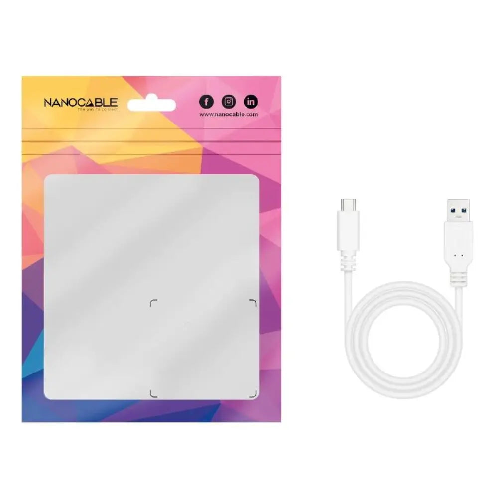 Nanocable Cable USB 3.1 Gen2 USB-C/A 1 M Blanco - detalle
