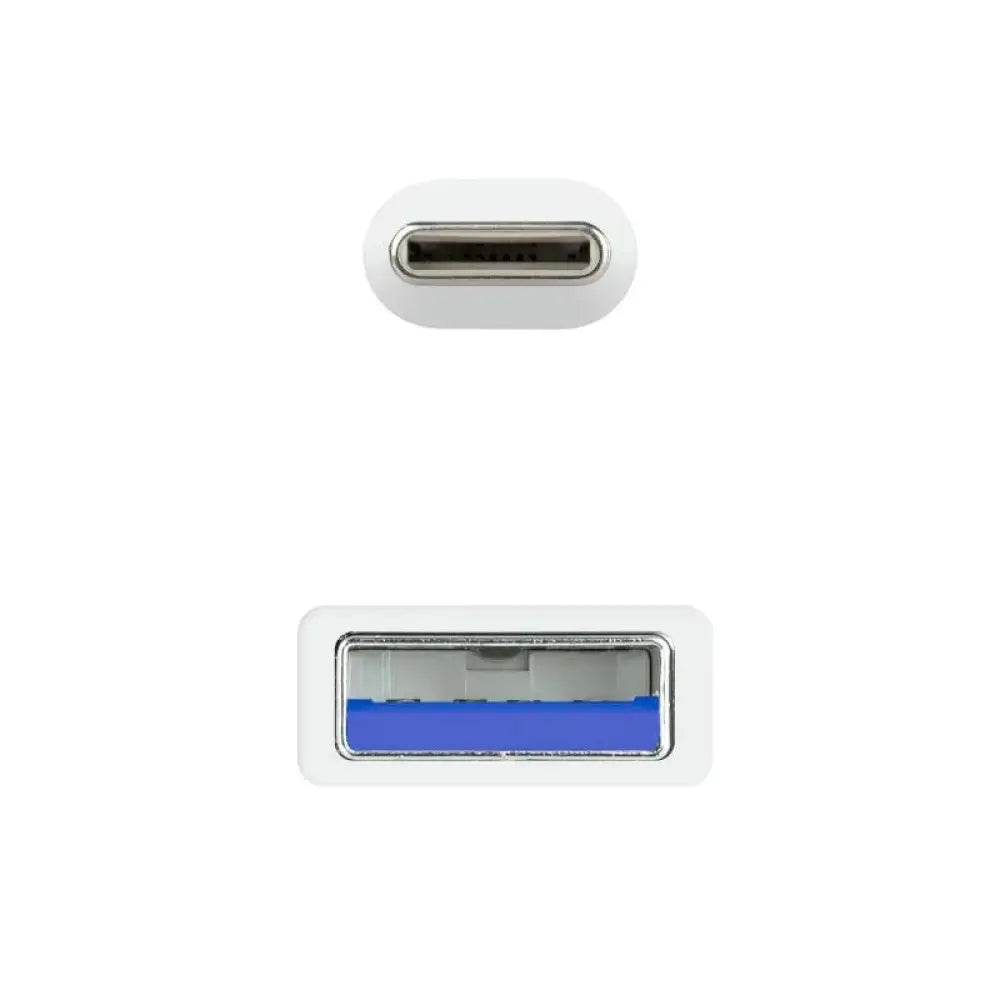 Nanocable Cable USB 3.1 Gen2 USB-C/A 1 M Blanco - detalle