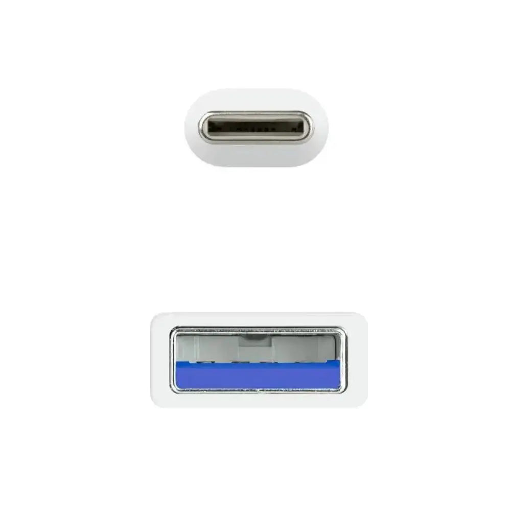 Nanocable Cable USB 3.1 Gen2 USB-C/A 2 M Blanco - detalle
