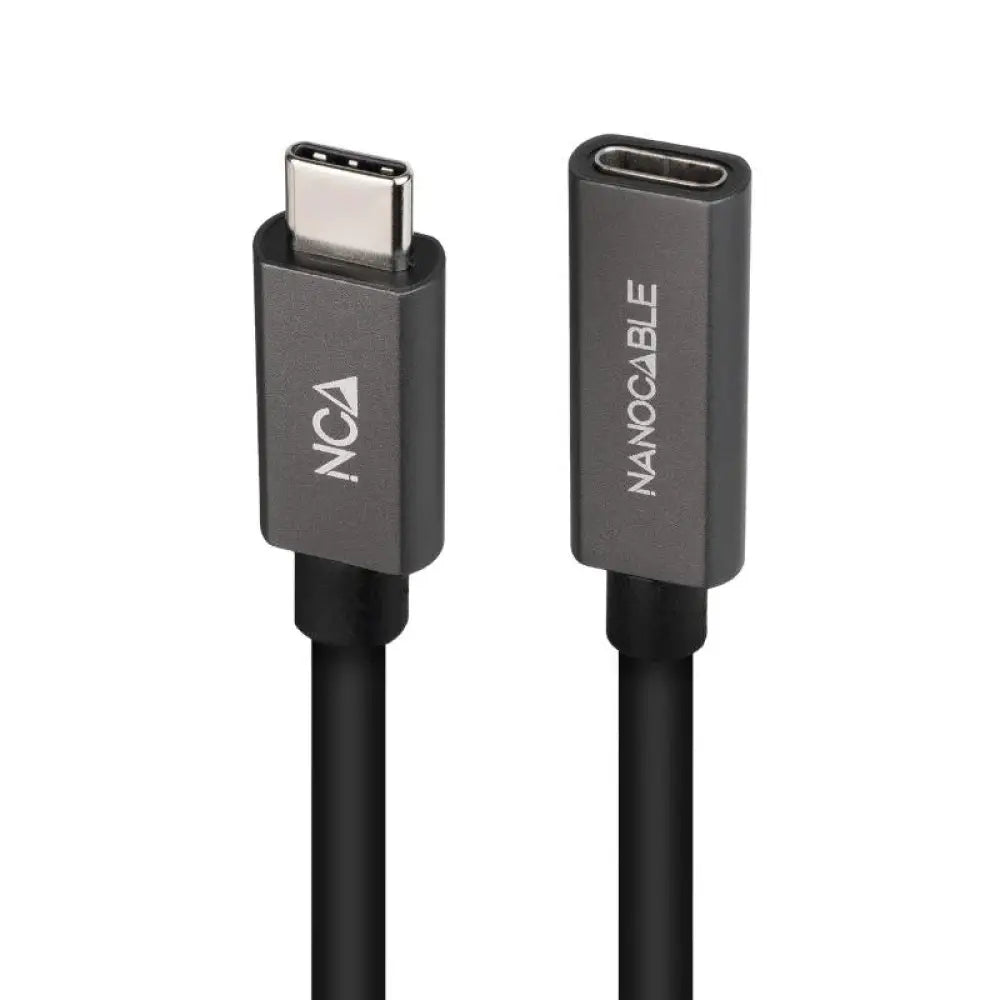 Nanocable Cable USB 3.2 Gen2 USB-C M/H 0,5 M Negro - detalle