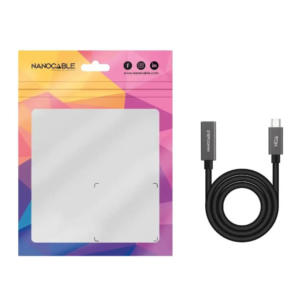 Nanocable Cable USB 3.2 Gen2 USB-C M/H 1,5 M Negro - detalle