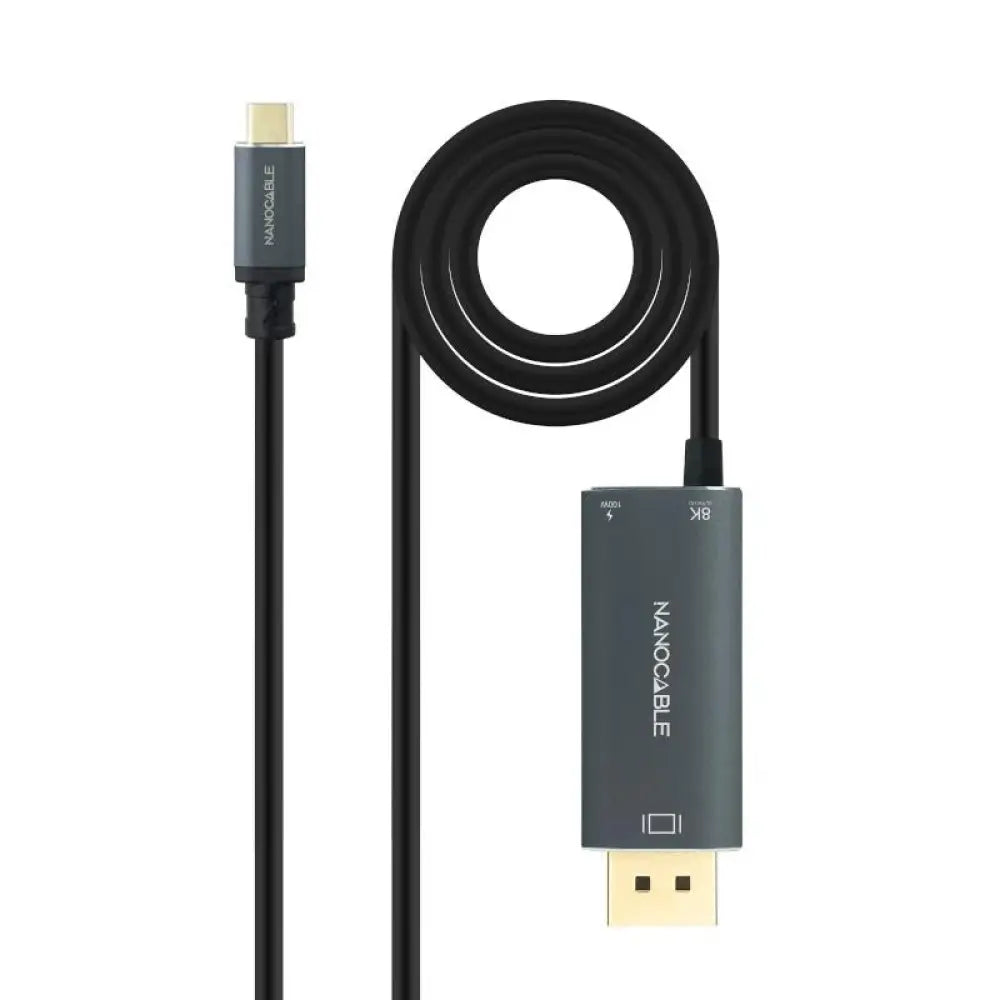 Nanocable Cable USB-C/M-DP/M+USB-C/H PD 1.8M - detalle