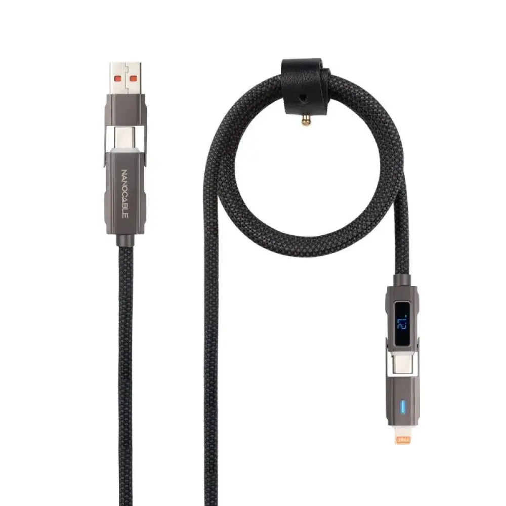 Nanocable Cable USB-C+USB-A/M-LIGHTNING+USB-C/M 1M - detalle