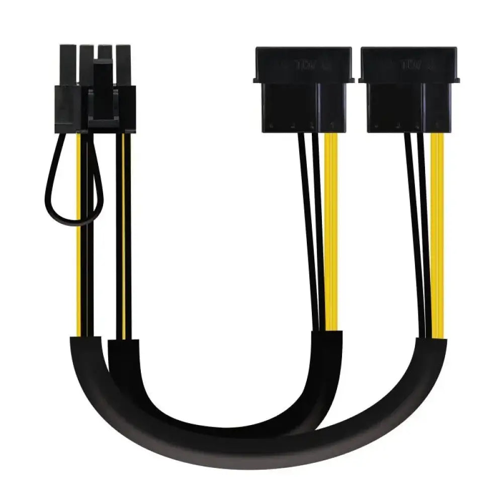 Cable VGA Nanocable de 20 cm con conectores 2x5.25"/M-PCI-E(6+2PIN)/M para accesorios PC, negro y resistente
