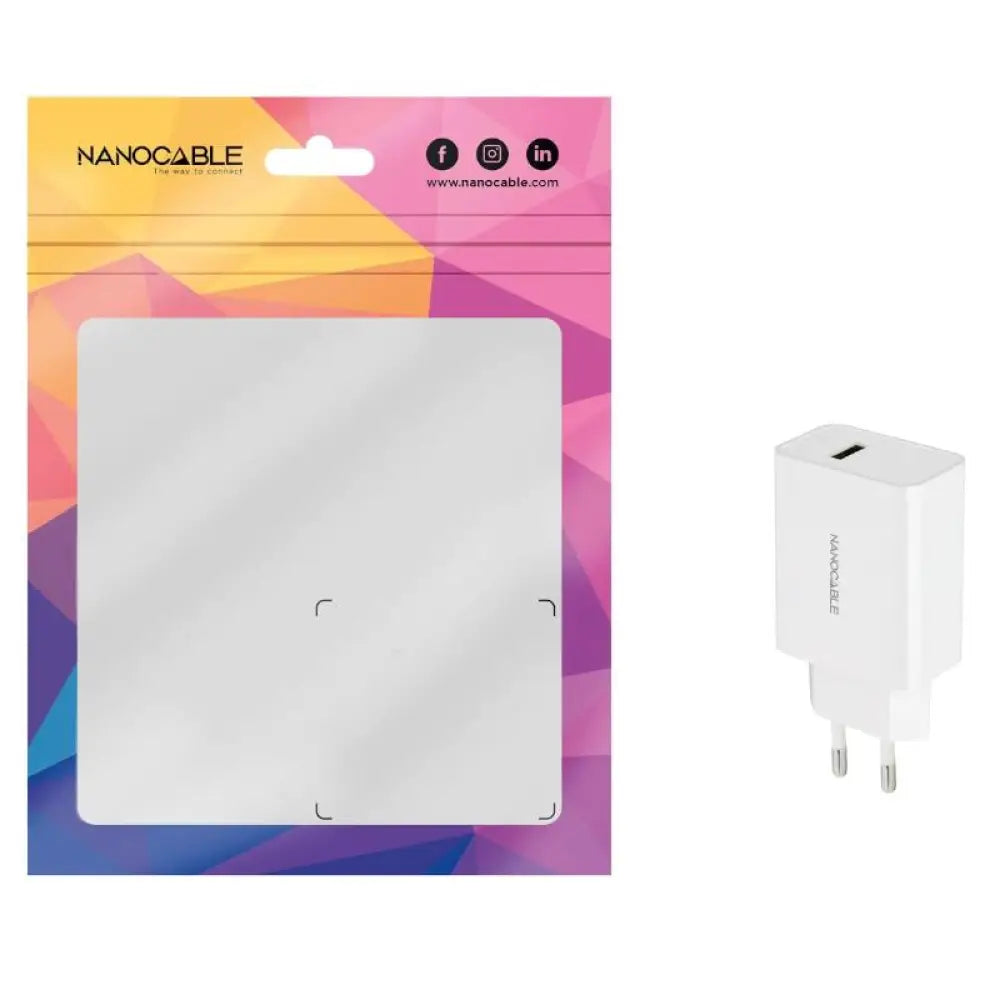 Nanocable Cargador 1 x USB 5V-2.1A Blanco - detalle