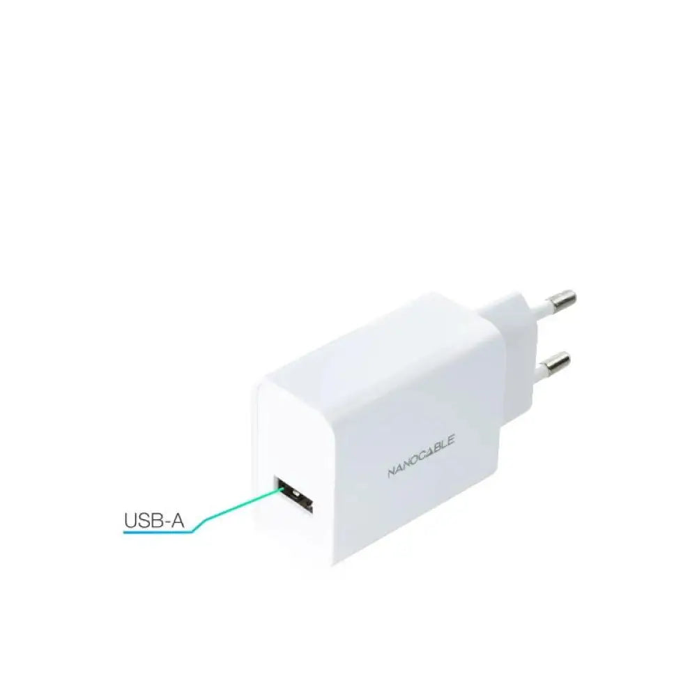 Nanocable Cargador 1 x USB 5V-2.1A Blanco - detalle