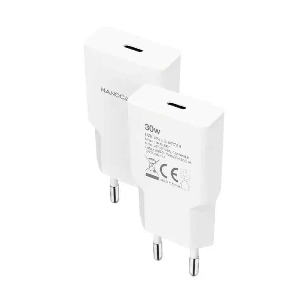 Nanocable Cargador USB-C/PD 30W   Blanco - detalle