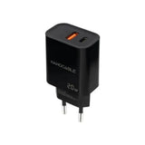Nanocable Cargador USB-C/PD+USB-A/QC 20W Negro