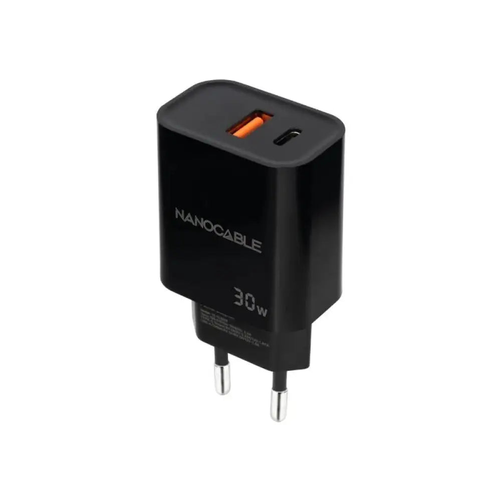 Nanocable Cargador USB-C/PD+USB-A/QC 30W Negro - detalle