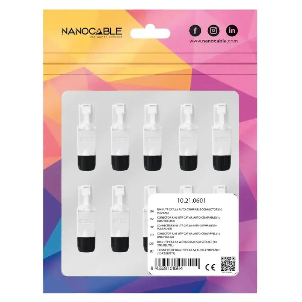 Nanocable Conector RJ45 Auto Crimpable 10 uds - detalle