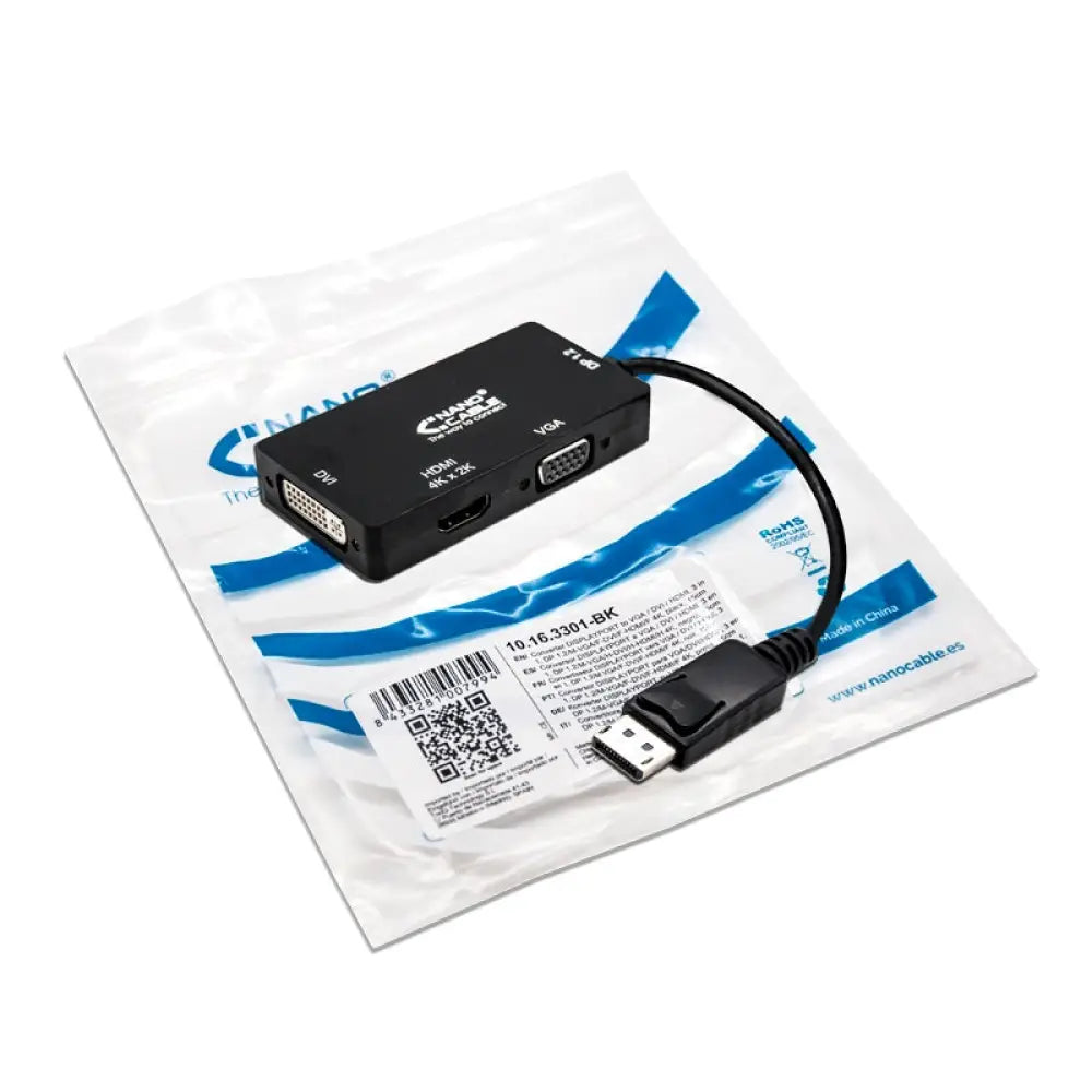Nanocable Conversor Displayport  A VGA/DVI/HDMI - detalle