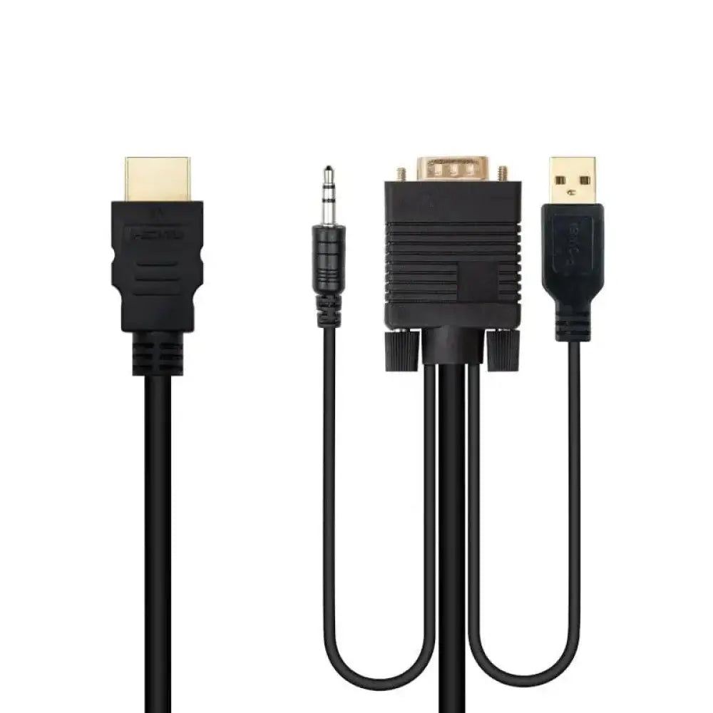 Nanocable Conversor HDMI a VGA-Jack-UBS, 1.8 m - detalle