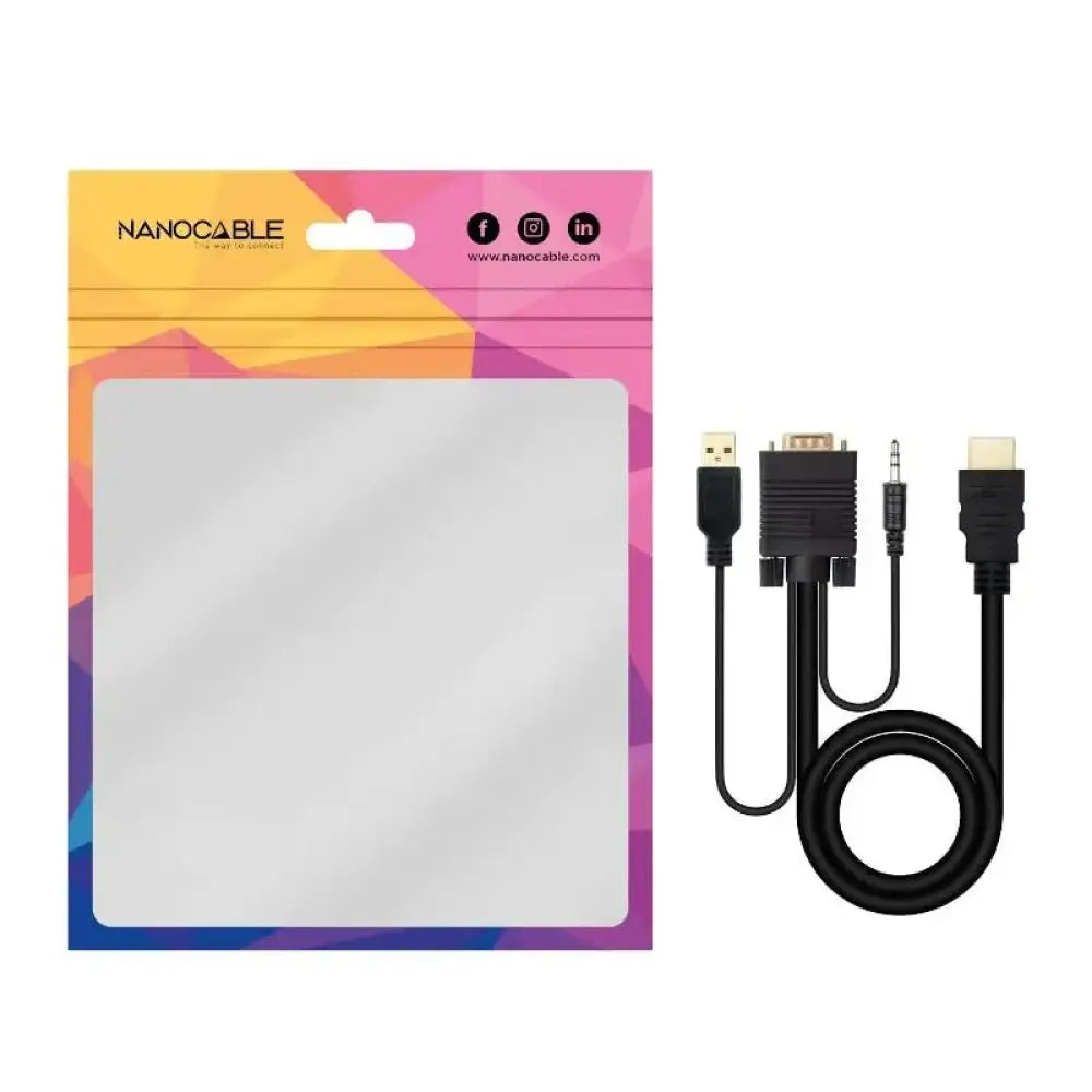 Nanocable Conversor HDMI a VGA-Jack-UBS, 1.8 m - detalle