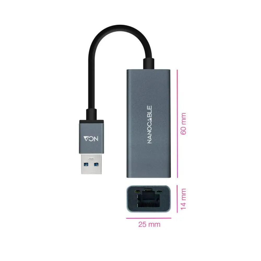 Nanocable Conversor USB 3.0 A Ethernet Gigabit - detalle