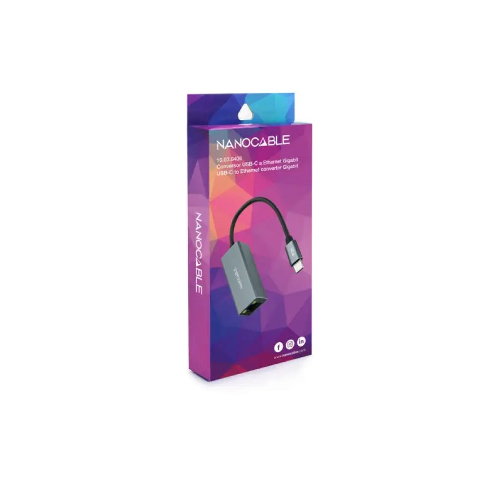 Nanocable Conversor USB-C Ethernet Gigabit - detalle