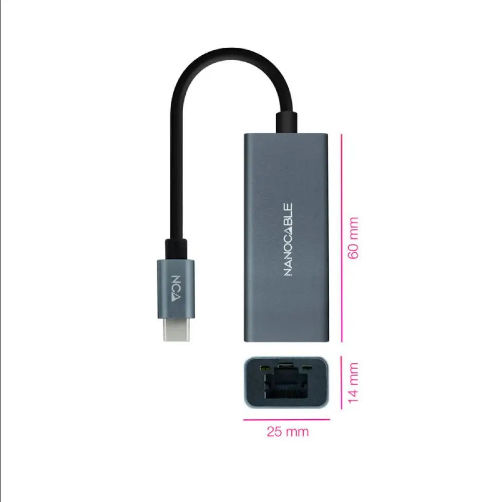Nanocable Conversor USB-C Ethernet Gigabit - detalle