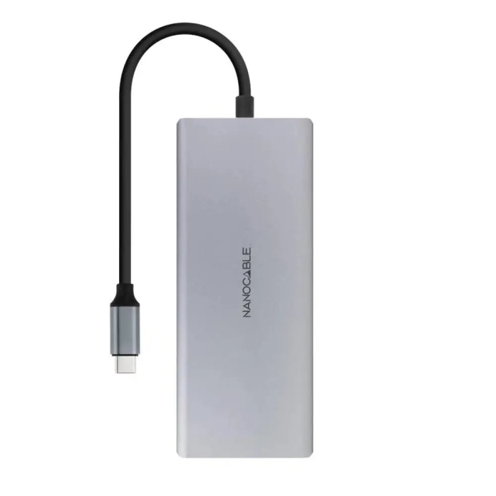Nanocable Hub 12en1 USB-A/C+HDMI+DP+RJ45+TF+SD+AU - detalle