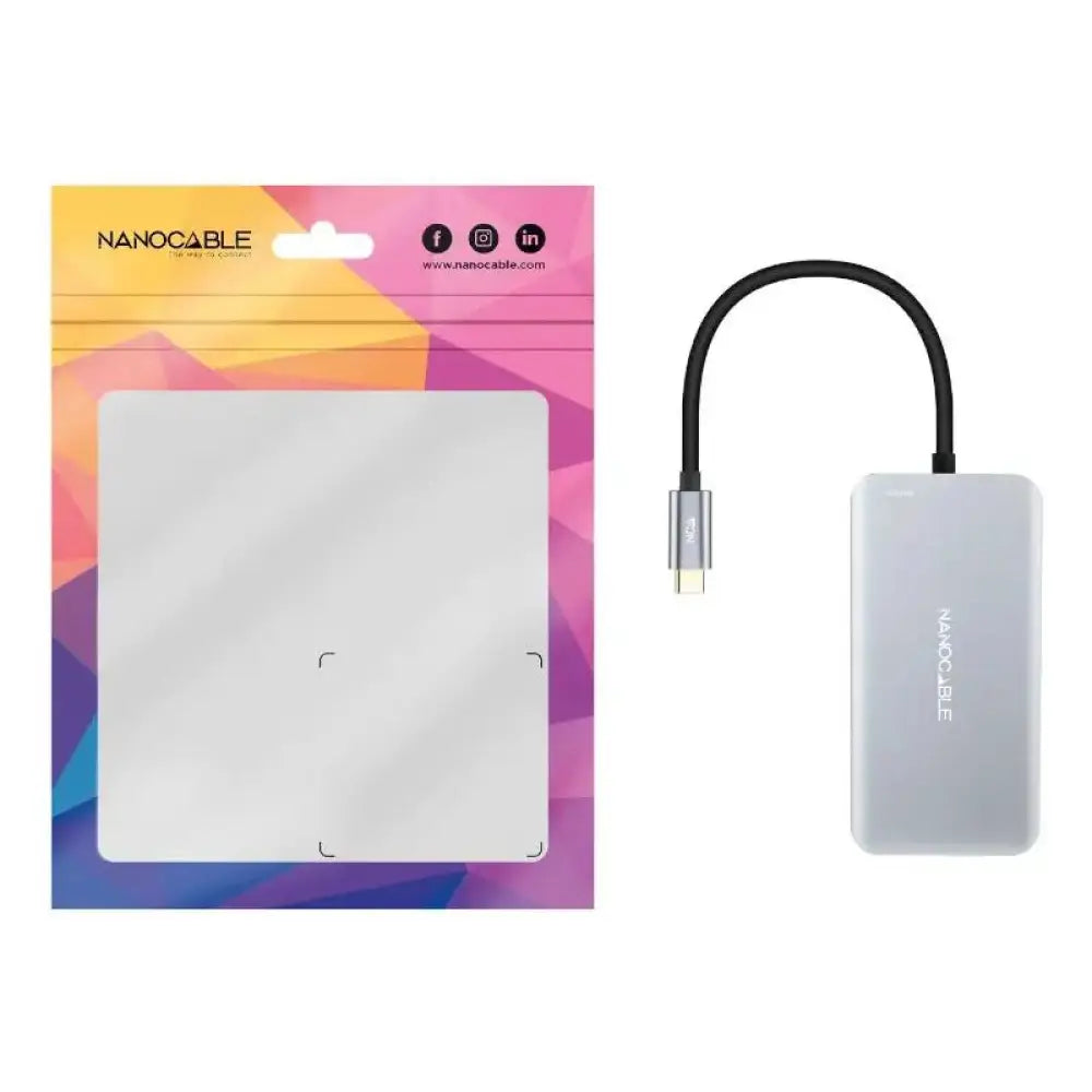 Nanocable Hub USB-C 3xUSB3.0+USB-C+USB-C PD 15cm - detalle