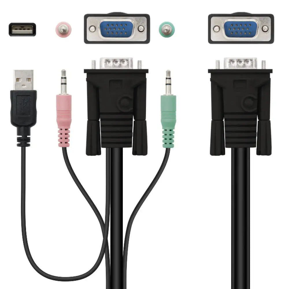 Nanocable KVM Switch VGA USB 1u-2PC+Cable - detalle