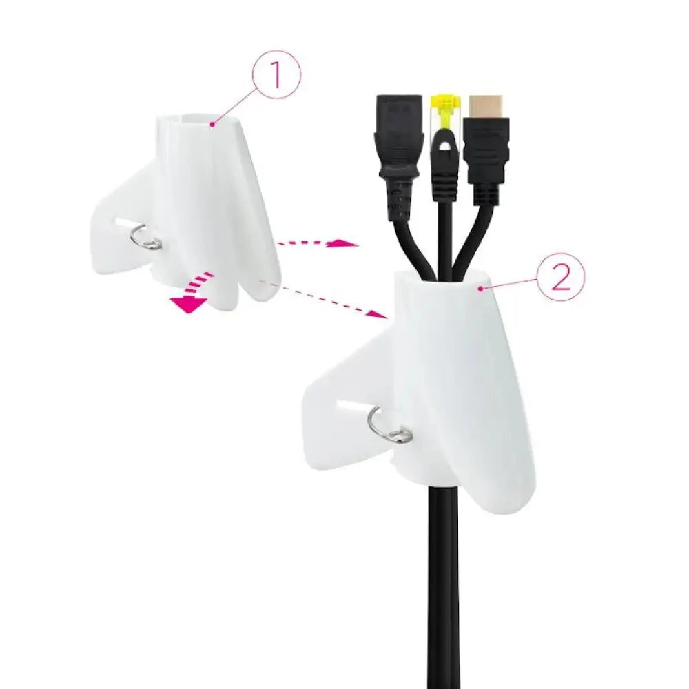 Nanocable Organizador cables flex. 25mm 1 M Blanco - detalle