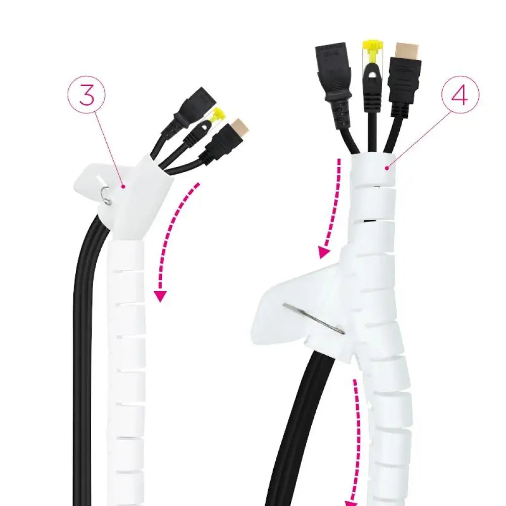 Nanocable Organizador cables flex. 25mm 1 M Blanco - detalle