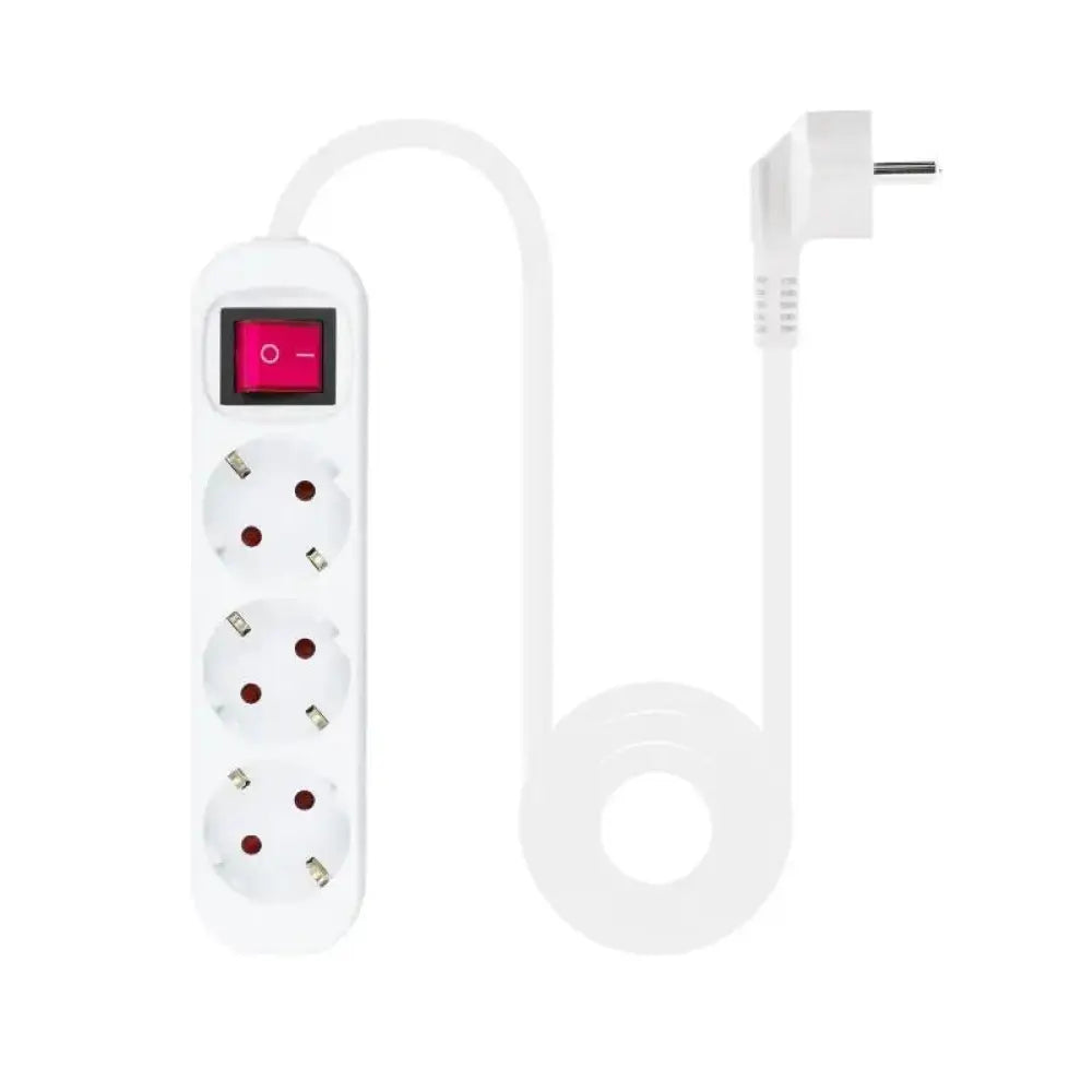 Nanocable Regleta 3 Tomas Interruptor Blanco - detalle
