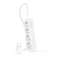 Regleta de enchufes NANOCABLE con 4 tomas y cable de 1.4 m en color blanco, ideal para conexiones eléctricas seguras.