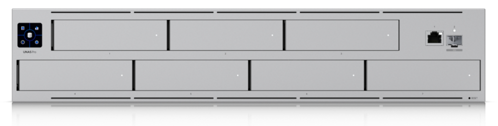 NAS UBIQUITI UNAS-PRO 2U RACK-MOUNT 7 BAY - detalle