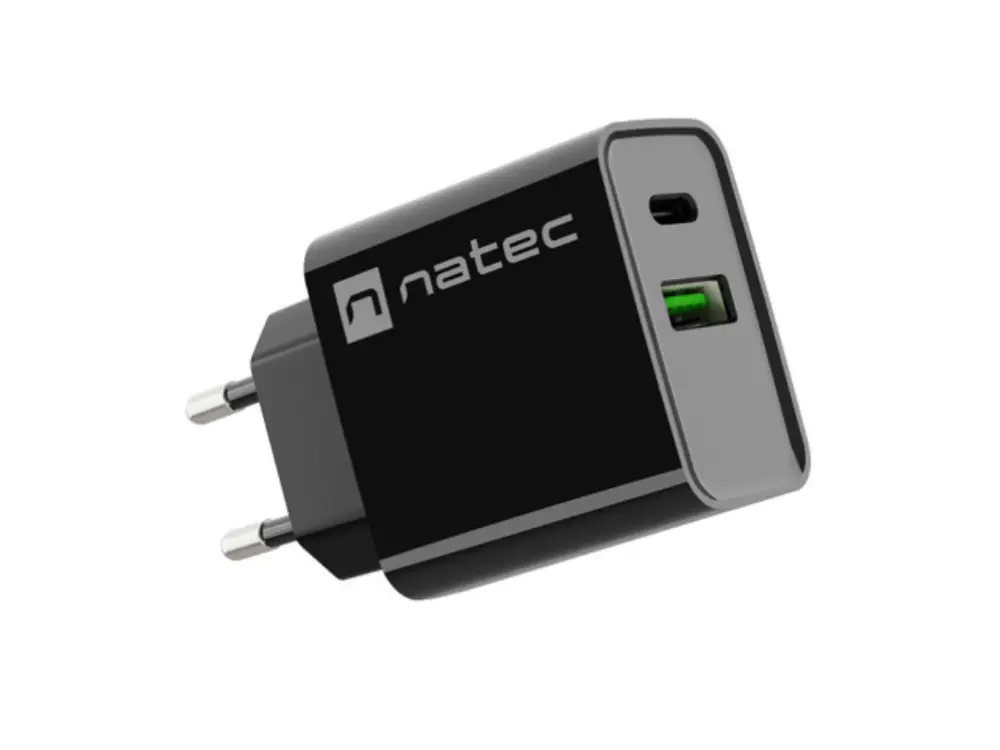 NATEC RIBERA Universal Negro Corriente alterna Carga rápida Interior