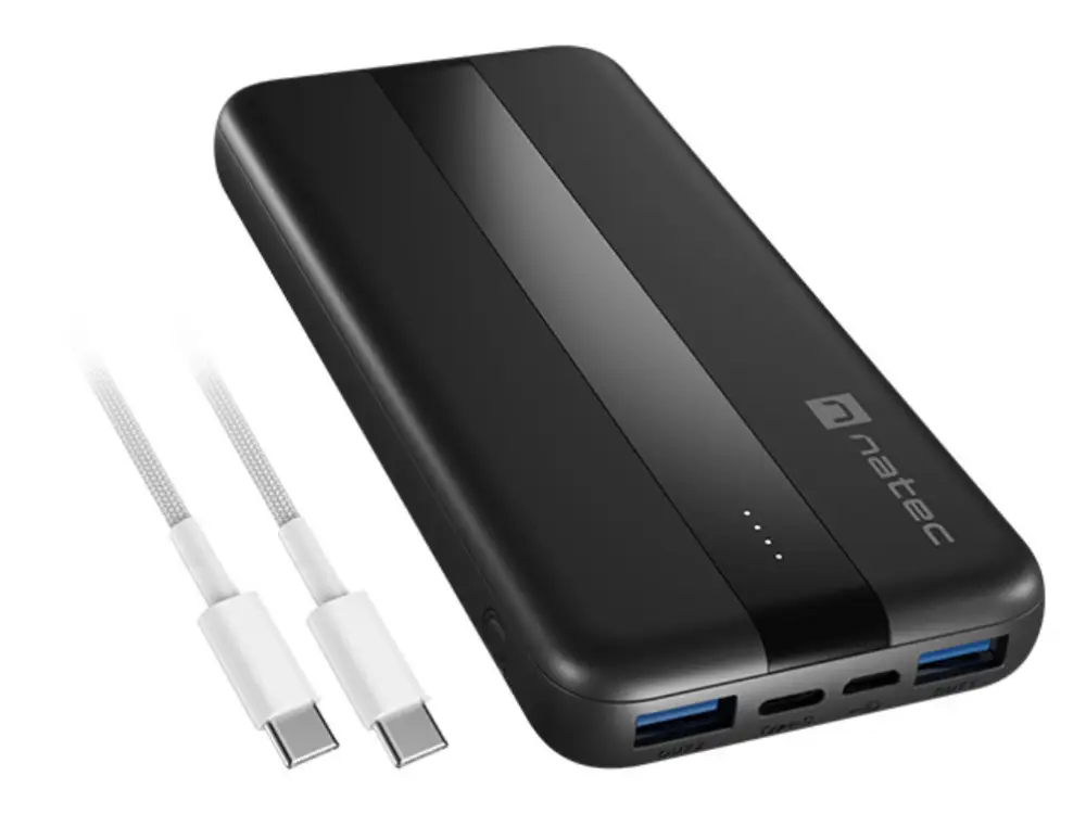 NATEC TREVI SLIM Q V2 Polímero de litio 10000 mAh Negro
