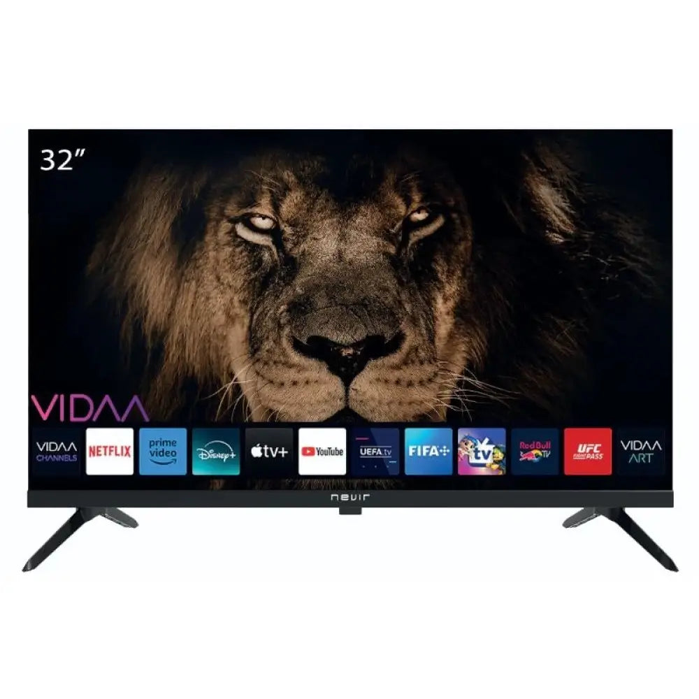 Televisor LED Nevir 8900 de 32 pulgadas con pantalla HD, conectividad Bluetooth, HDMI y USB.