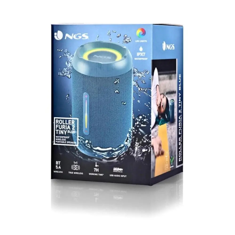 NGS  Altavoz Furia 2 Blue BT Rgb IPX7 - detalle