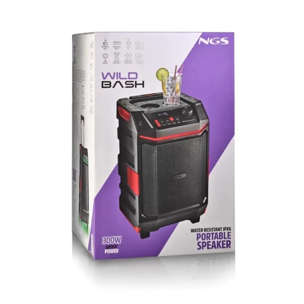 NGS Altavoz Wildbash 300W Bateria recargable IPX6 - detalle