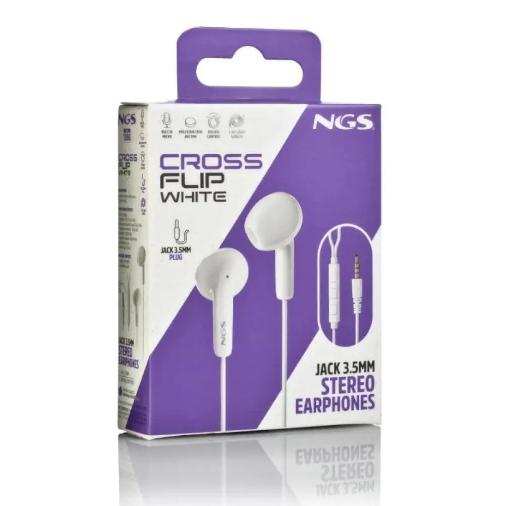 NGS Auricular Blanco Estéreo con cable JACK 3.5 mm - detalle