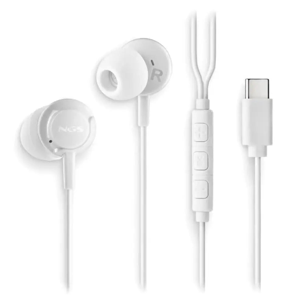 NGS Auricular Blanco Estéreo USB-C con cable - detalle
