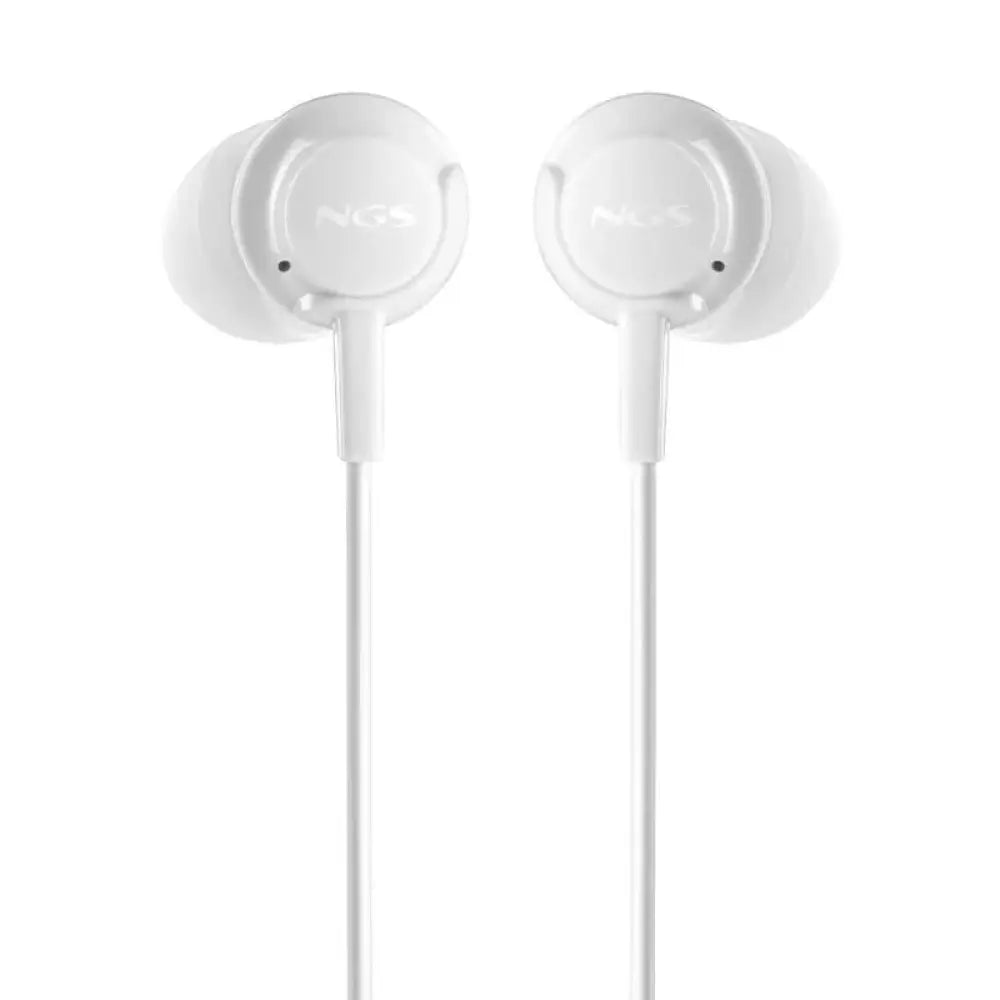 Auriculares NGS CROSSDRIFT blancos con micrófono, cable con conector jack 3.5 mm y diseño compacto para uso diario