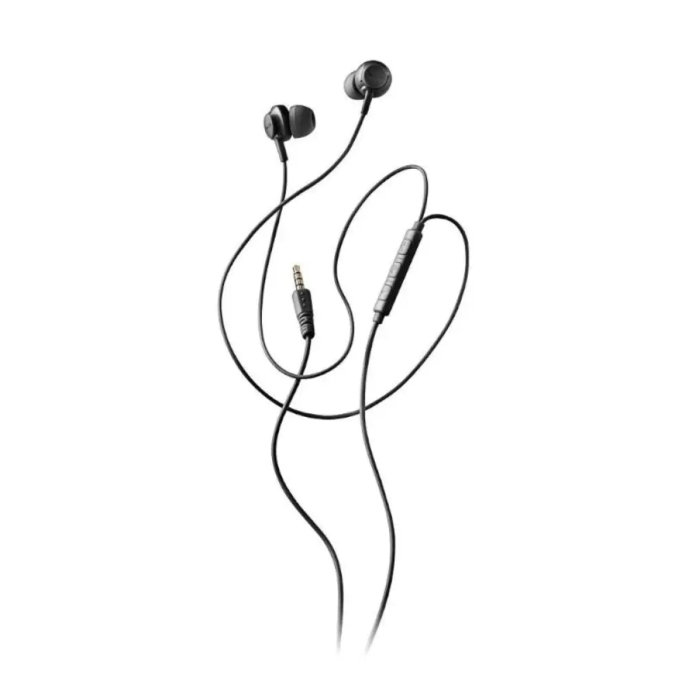 Auriculares con micrófono NGS con cable estéreo y conector Jack 3.5 mm, visibles en los auriculares y micrófono.